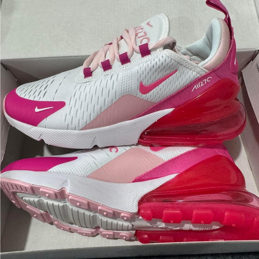Nike Women's White, Hot Pink & Light Pink Air Max Athletic Sneakers